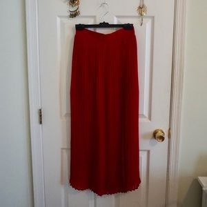 Deep red maxi skirt